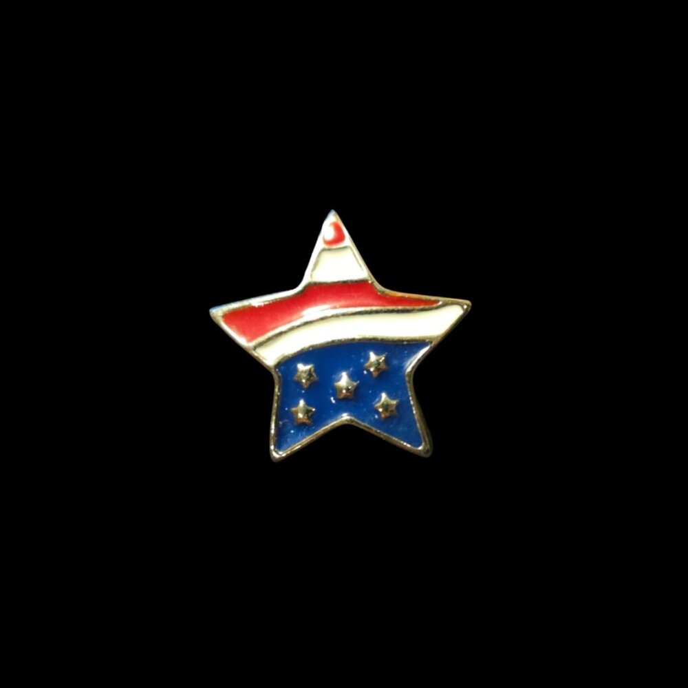 18mm Red White and Blue Star Snap Charm